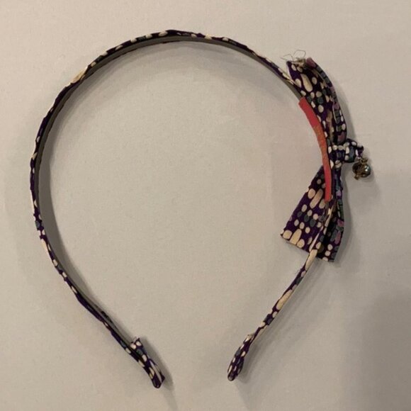 ππ Cara New York Purple Polka Dot Print Headband with Bow & Charmππ - Picture 2 of 9